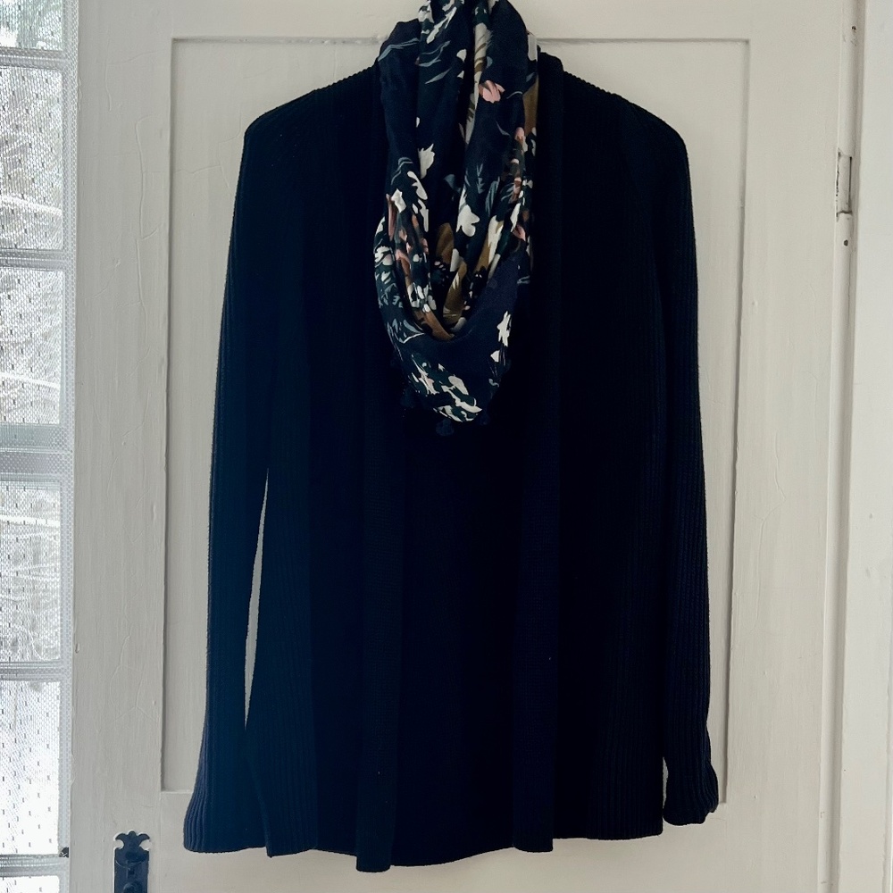 Vince navy blue shawl collar cotton cardigan - Picture 4 of 8